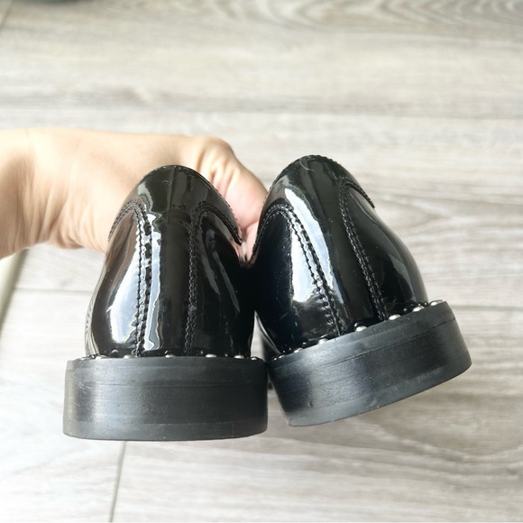 Design Lab Lord & Taylor Remie  Patent Faux Leather Studded Oxford Loafer - Picture 6 of 13